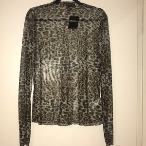 Sheer leopard print top